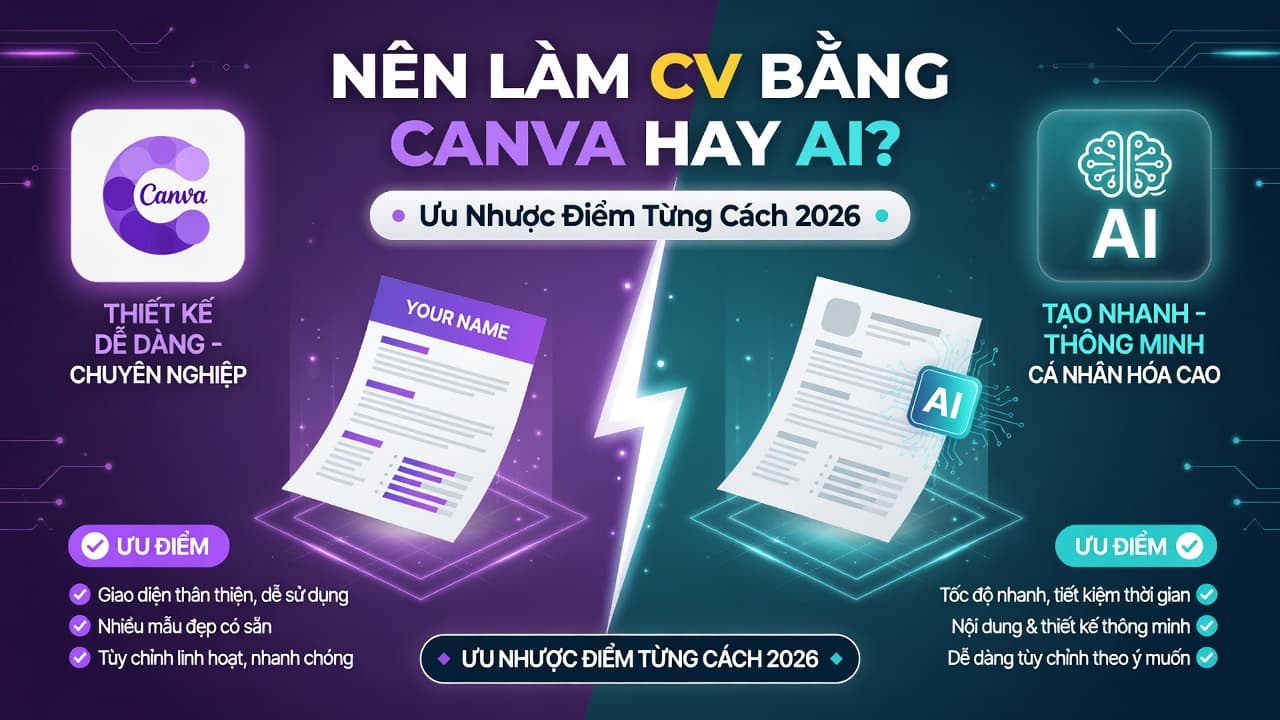 Nên Làm CV Bằng Canva Hay AI? Ưu Nhược Điểm Từng Cách 2026