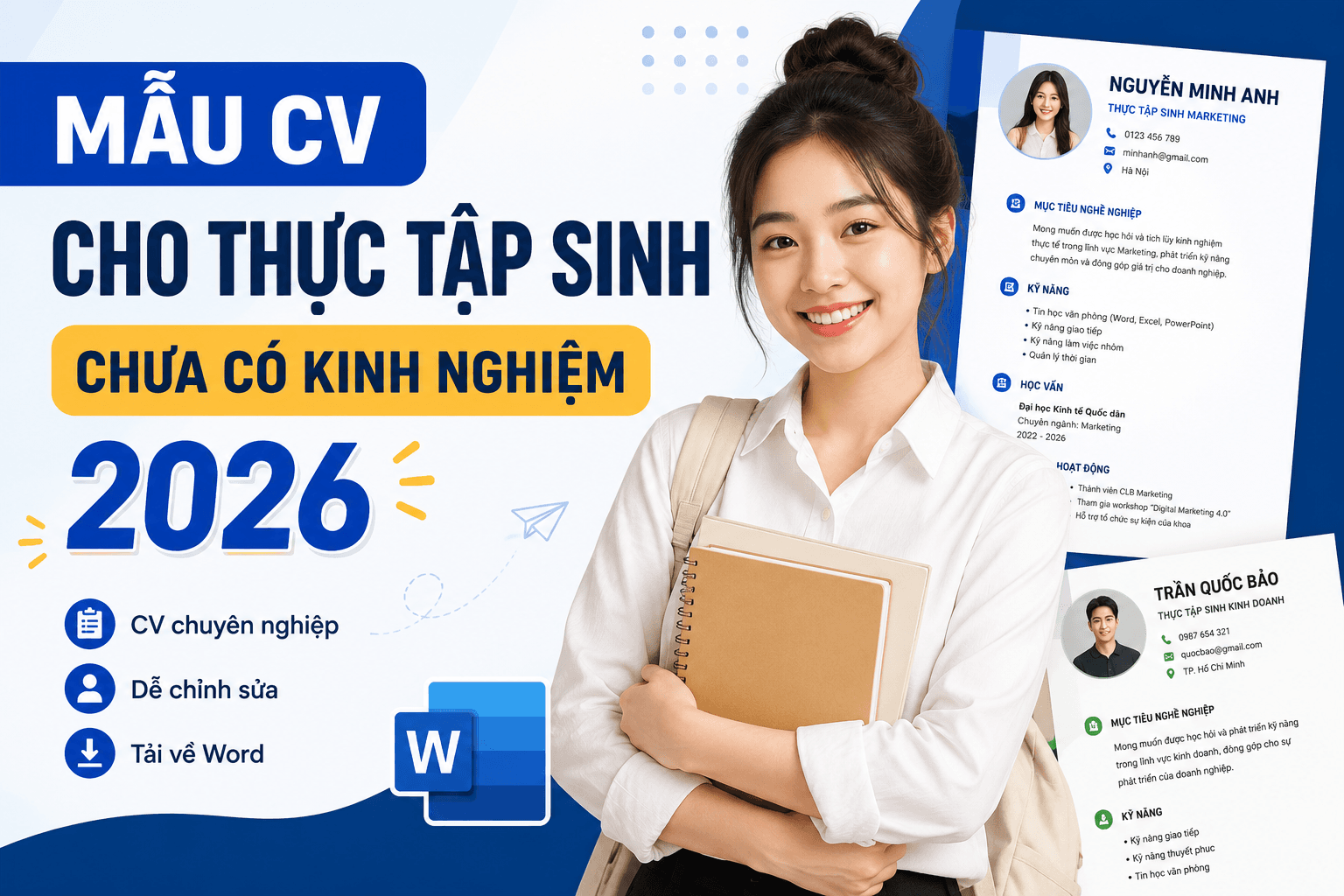 Mẫu CV Cho Thực Tập Sinh Chưa Có Kinh Nghiệm 2026