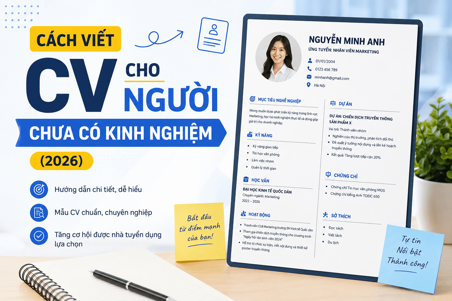 Cách Viết CV Cho Người Chưa Có Kinh Nghiệm (2026)